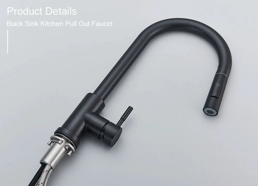 Midnight DualStream Single-Handle Pull-Out Kitchen Faucet with Hot/Cold Water Control
