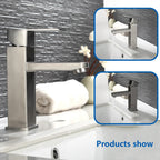 AquaFlow Dual: Deck Mounted Bathroom Sink Faucet with Hot and Cold Water Control