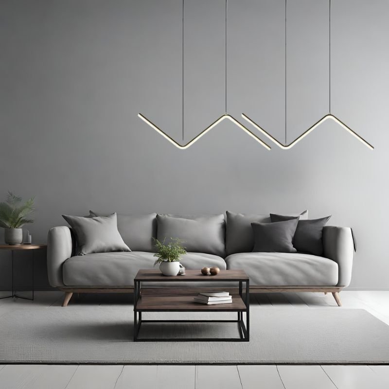 LumiLine Pro: 45cm Modern Black LED Pendant