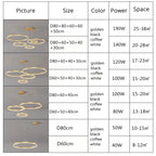 LustraLuxe: Modern LED Ceiling Chandelier with Brushed Rings