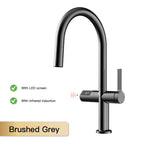 PrecisionLux - Smart Brass Kitchen Faucet with Digital Display and Dual-Temperature Single Handle
