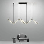 LumiLine Pro: 45cm Modern Black LED Pendant
