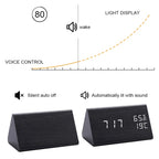 EchoWood Elite: LED Digital Wooden Alarm Clock