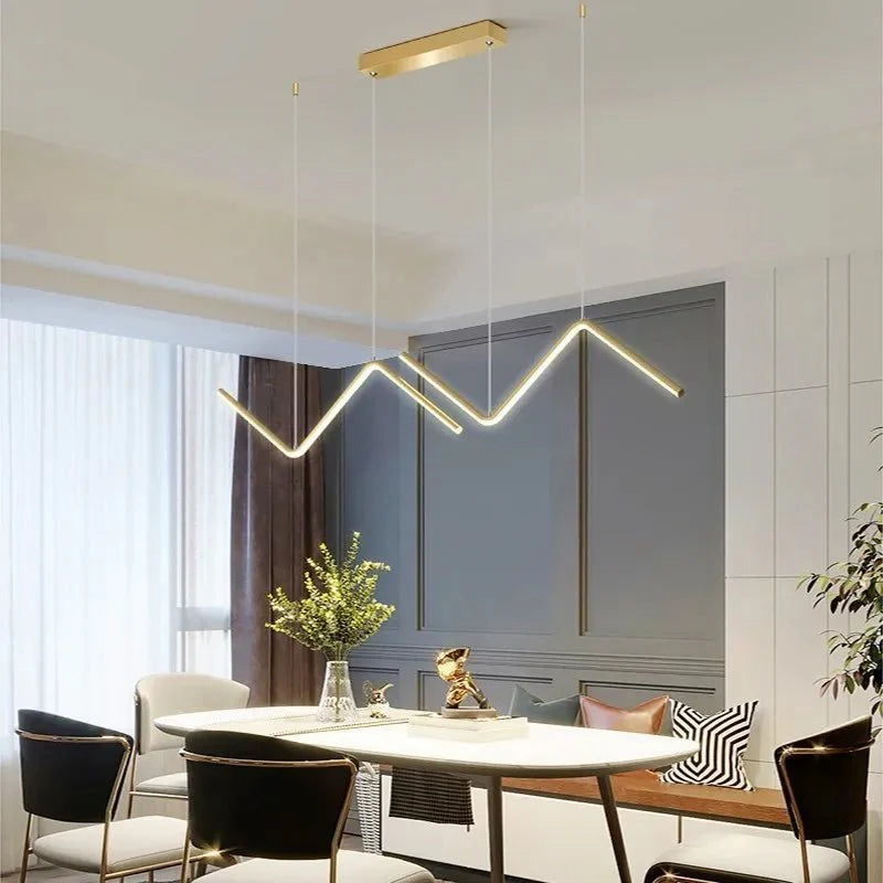 LumiLine Pro: 45cm Modern Gold LED Pendant