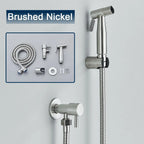 PureStream Stainless Steel Bidet Sprayer: Wall-Mounted Single Cold Water Toilet Faucet