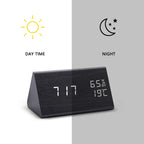 EchoWood Elite: LED Digital Wooden Alarm Clock