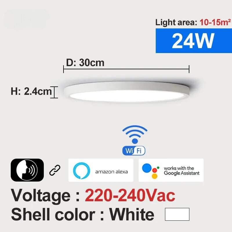SmartLuxe 24W: Modern LED Ceiling Light